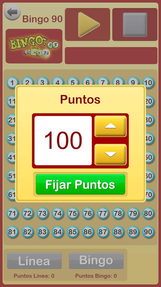 Aplicación bingo en casa